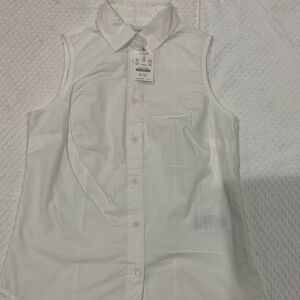J.Crew Sleeveless White Top Women’s XSP Extra Small Pettite NWT